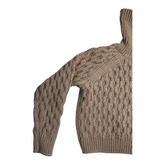 H&M Women’s Brown Size Small Chunky Cropped Turtleneck Crop Sweater - Picture 3 of 11